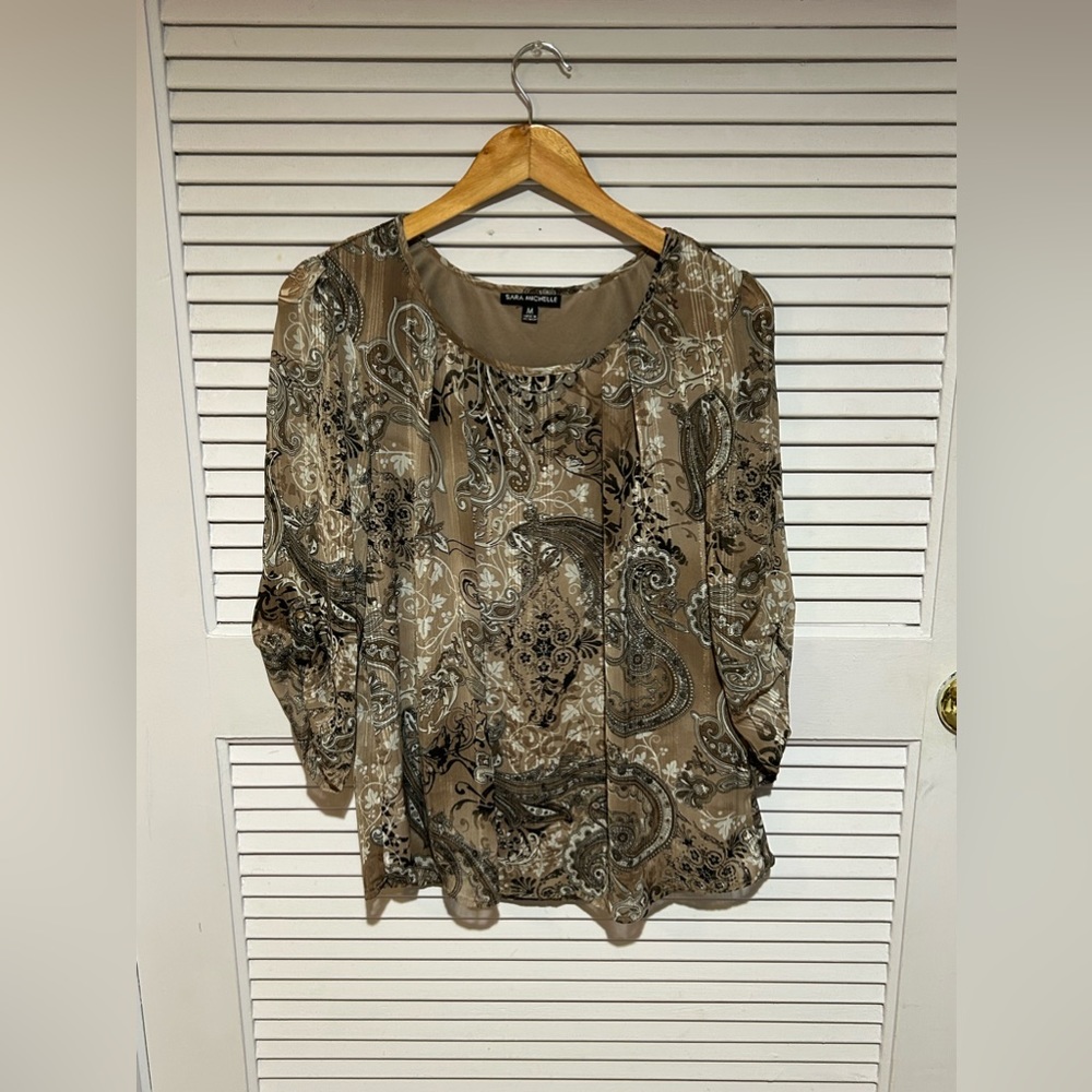 Sara Michelle Blouse Women’s Brown size Medium
